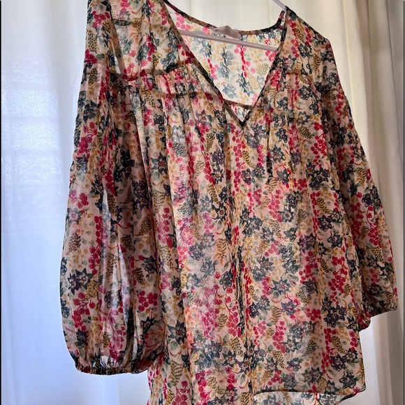 Boho Sheer Peasant Top - Picture 2 of 9